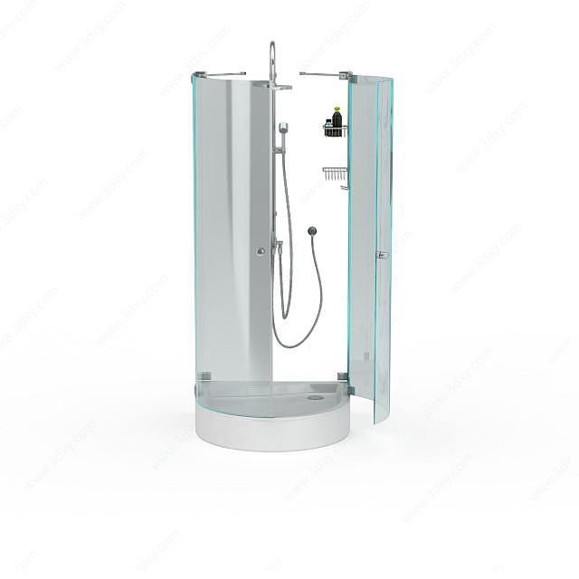 钢化玻璃沐浴间3D模型