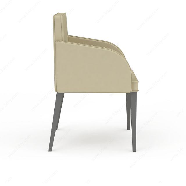 现代米色休闲椅3D模型