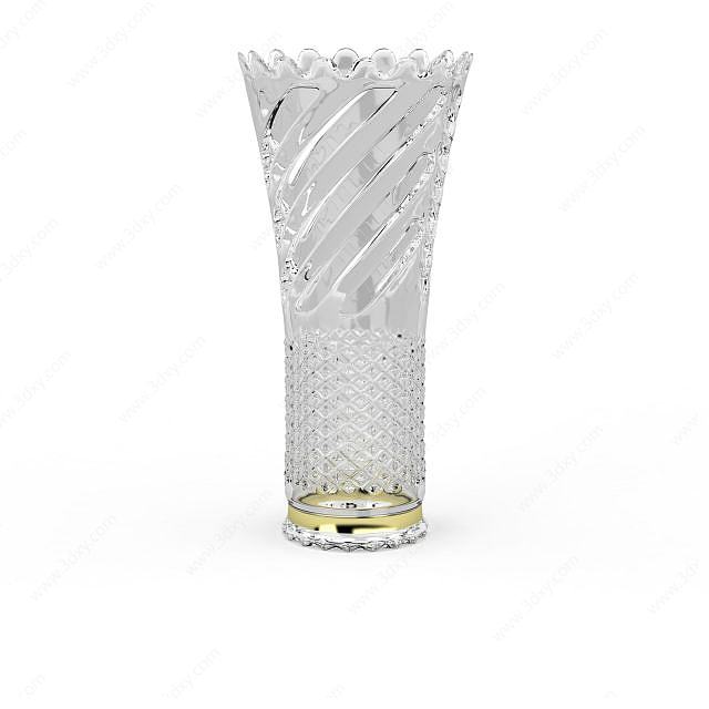 精美玻璃雕花花瓶3D模型