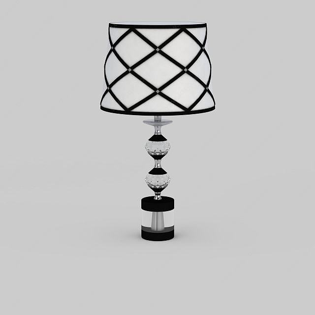 现代黑白拼色台灯3D模型