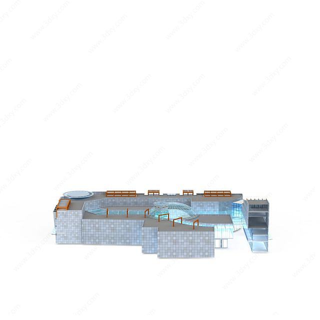 高档酒店建筑大楼3D模型