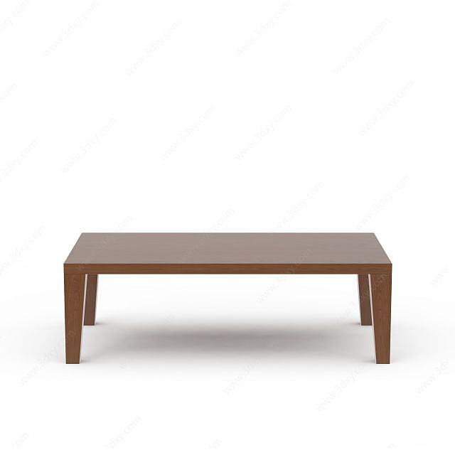 简约实木长桌3D模型