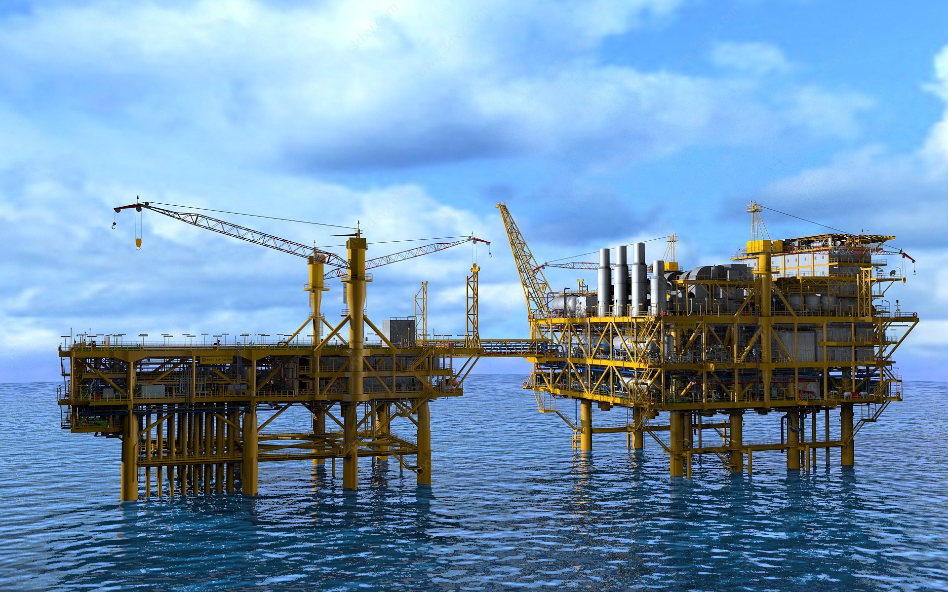 海上石油平台3D模型