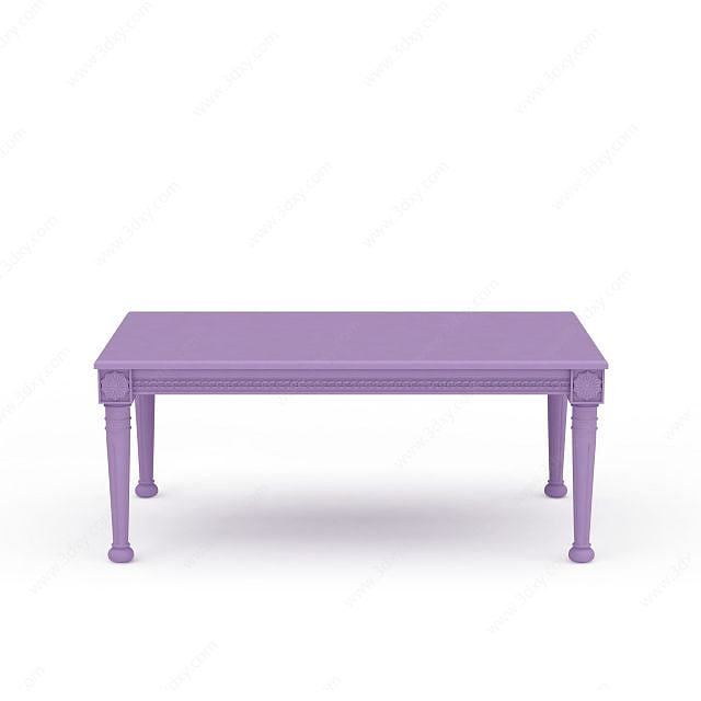 现代紫色桌子3D模型