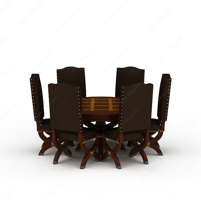 现代精品餐桌餐椅组合3D模型