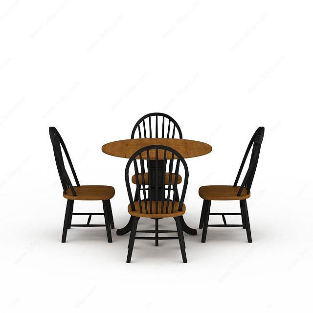 现代户外休闲桌椅组合3D模型