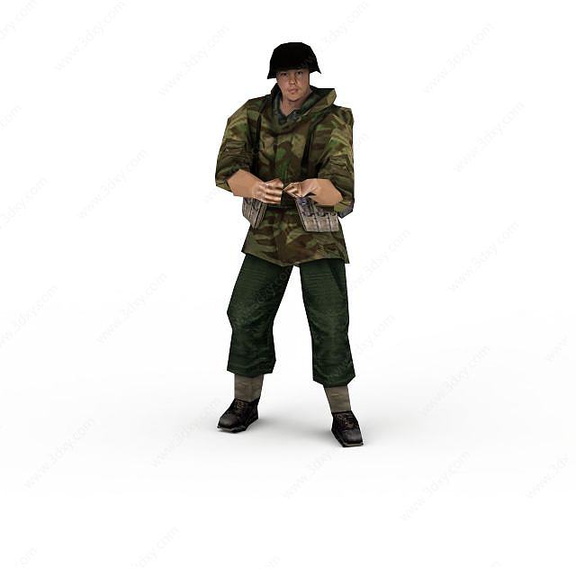 军人士兵战士男人3D模型