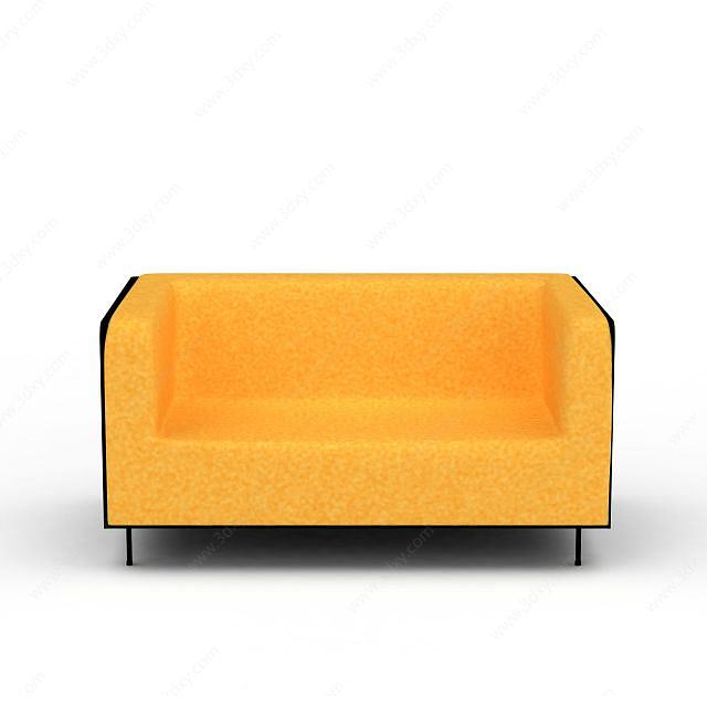 时尚黄色休闲沙发3D模型