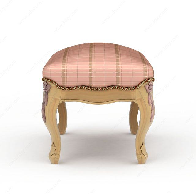 欧式雕花公主沙发凳3D模型