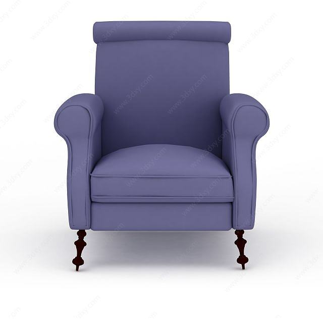 精美欧式浅紫色沙发3D模型