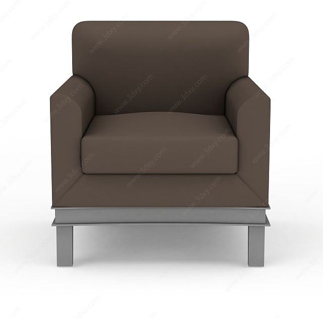 现代灰色布艺沙发3D模型