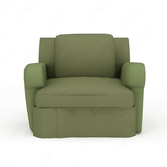 时尚绿色布艺休闲沙发3D模型