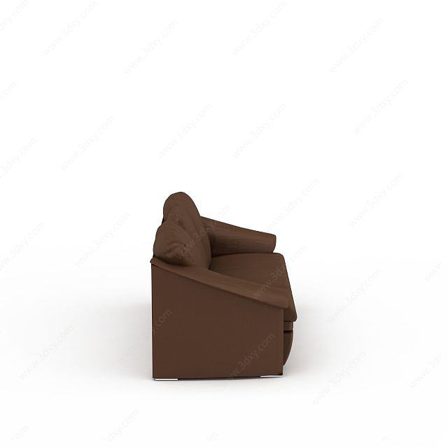 现代巧克力色布艺沙发3D模型