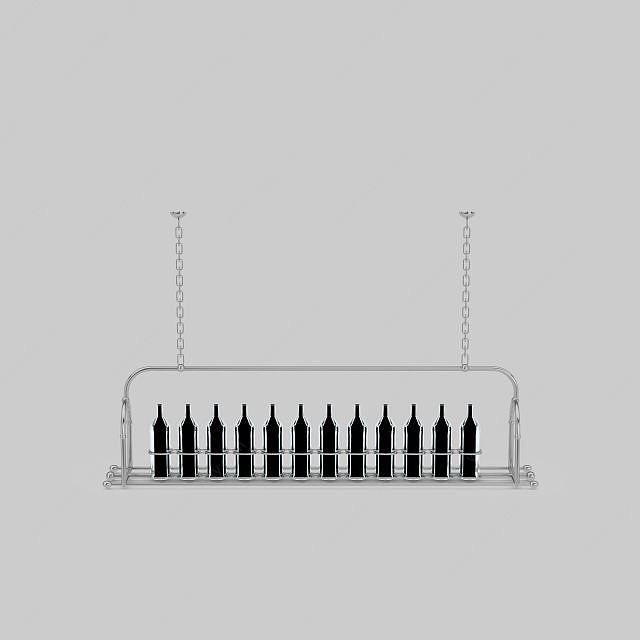 工业风酒瓶吊灯3D模型