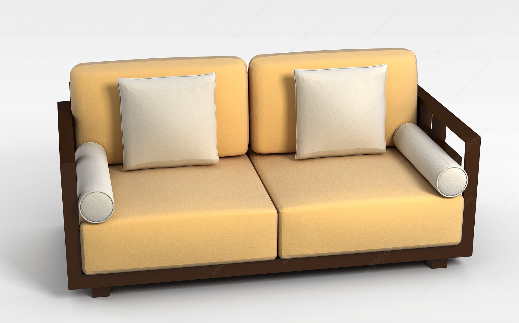 精美中式实木双人沙发3D模型