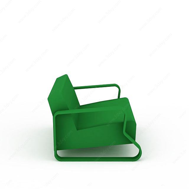 时尚绿色休闲沙发3D模型