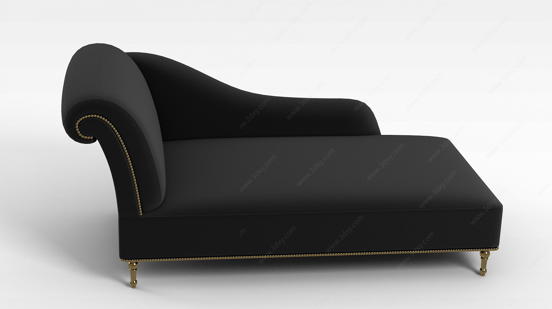 现代灰色绒布沙发床3D模型