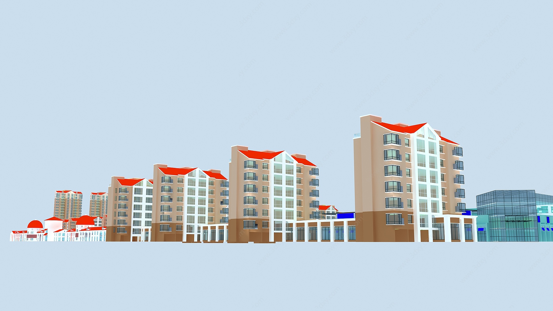 居民区步行街综合体3D模型