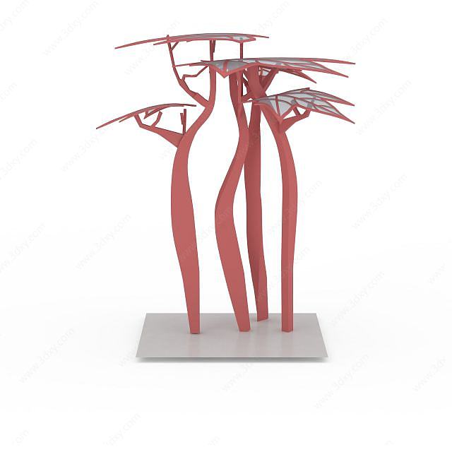 园林广场雕塑小品3D模型