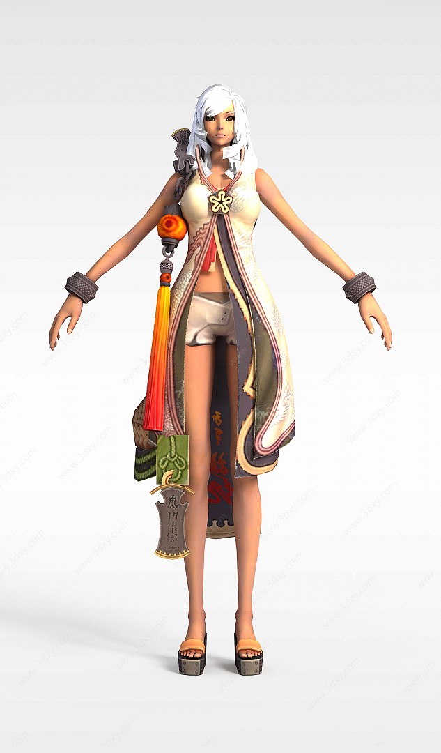 剑灵游戏人物女人3D模型