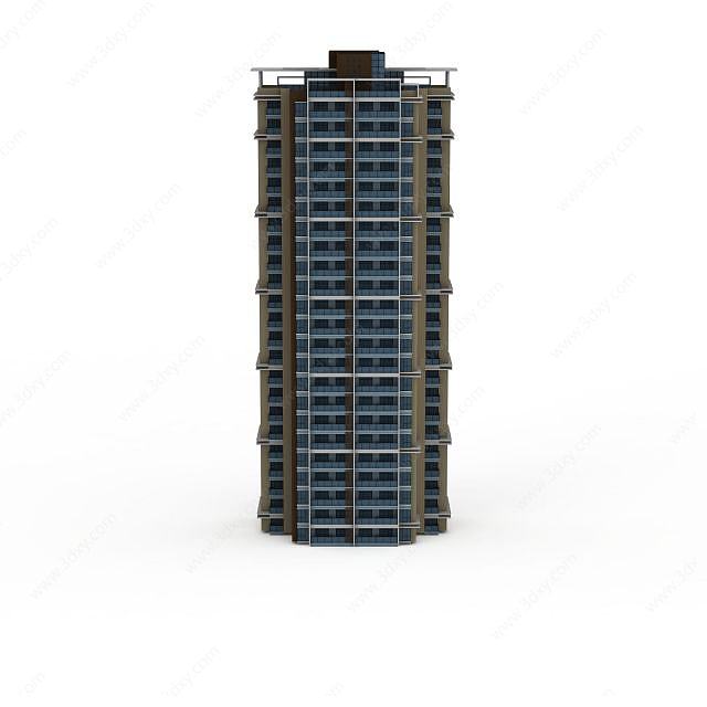 现代高层建筑配楼3D模型
