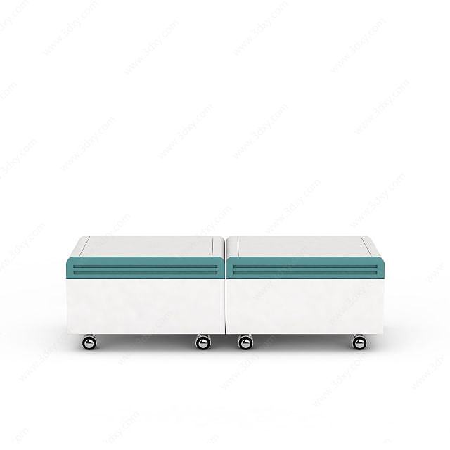 滚轮床头柜3D模型