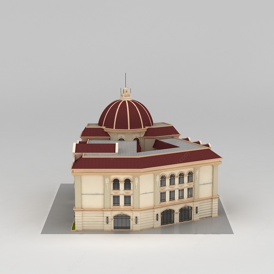 欧式城堡酒店建筑3D模型