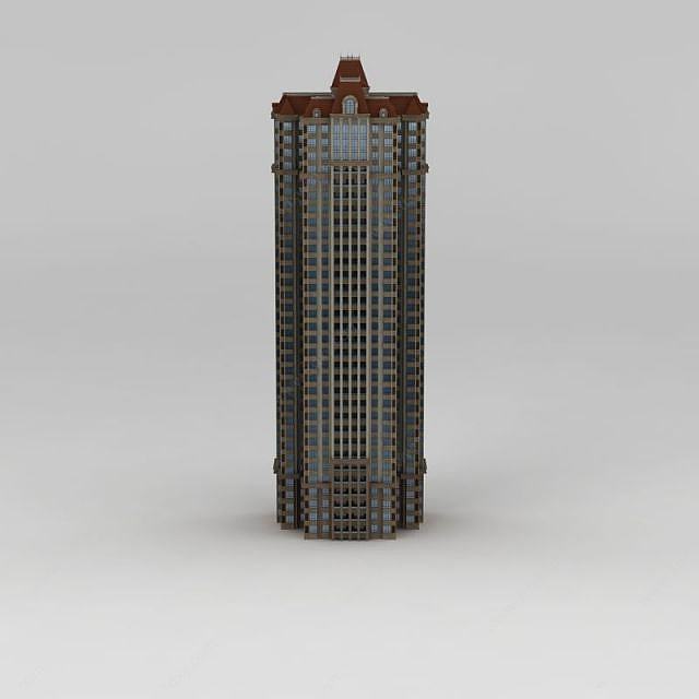 简欧高层住宅建筑3D模型