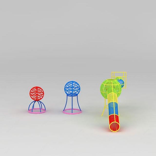 淘气堡儿童爬网筒3D模型