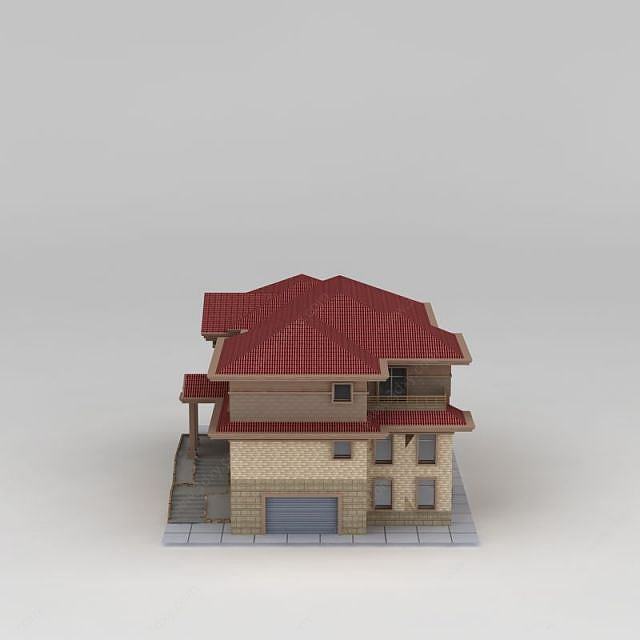 欧式三层独栋别墅3D模型