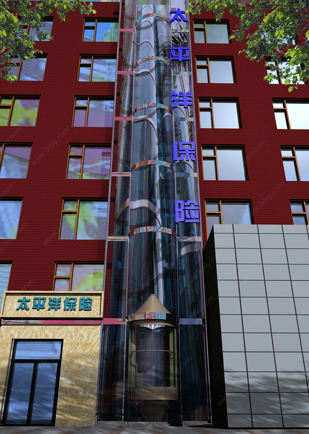 室外景观电梯3D模型