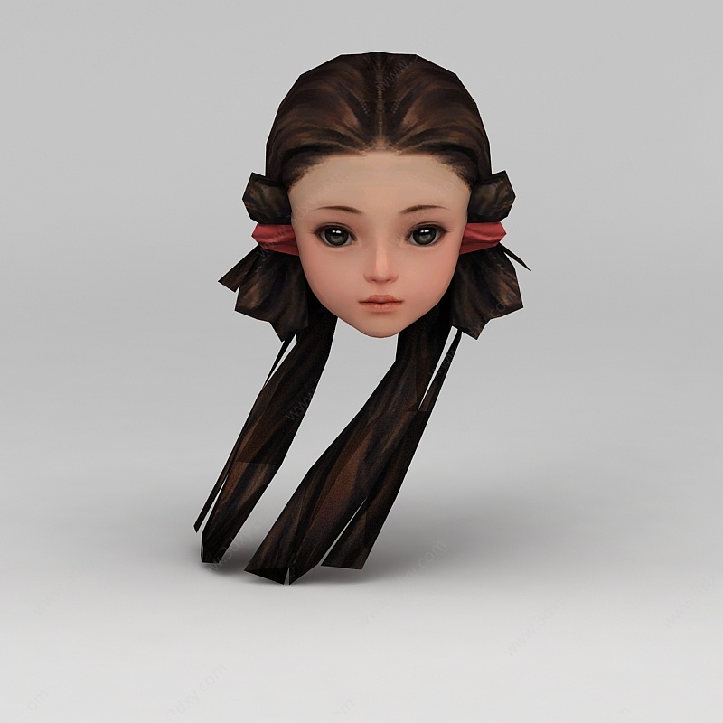 剑网三游戏人物发型发饰女孩发型3D模型