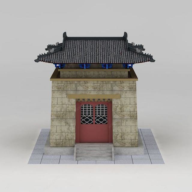 藏式庙宇城楼3D模型