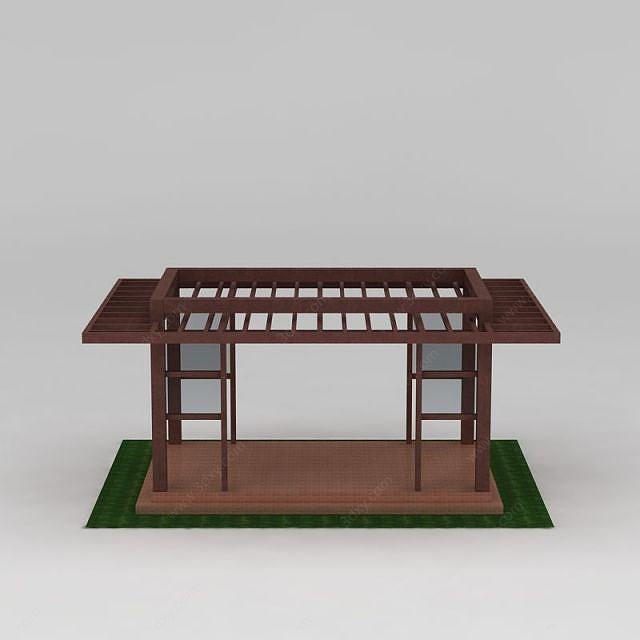 园林景区廊架花架凉亭3D模型