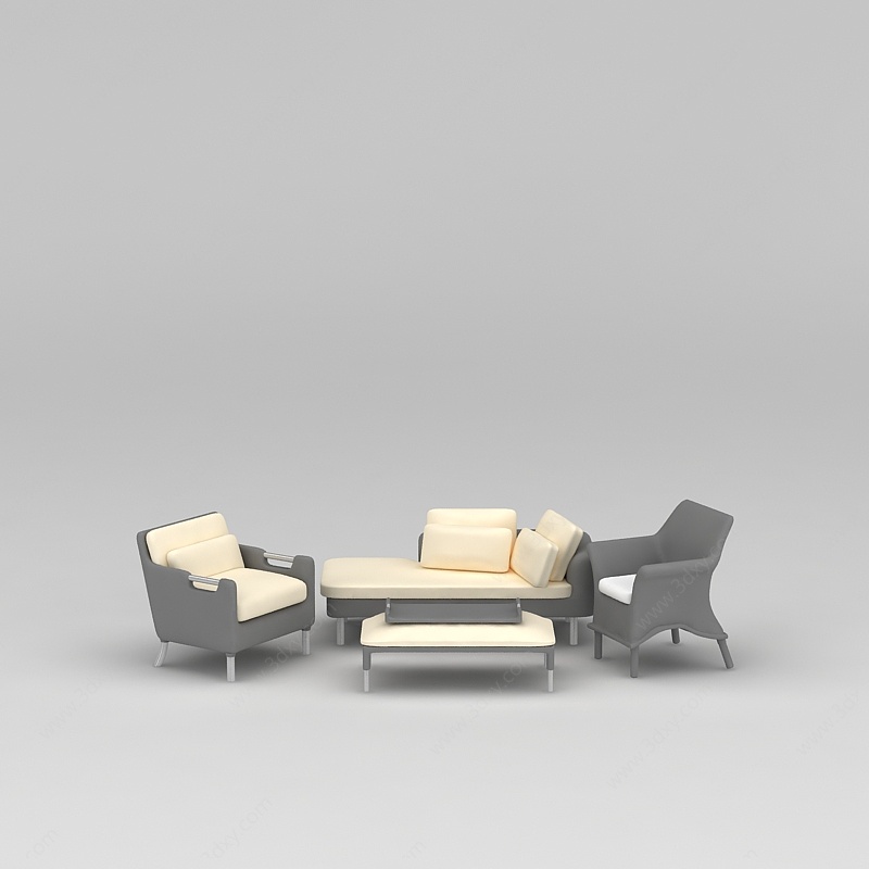现代时尚拼色沙发坐椅3D模型