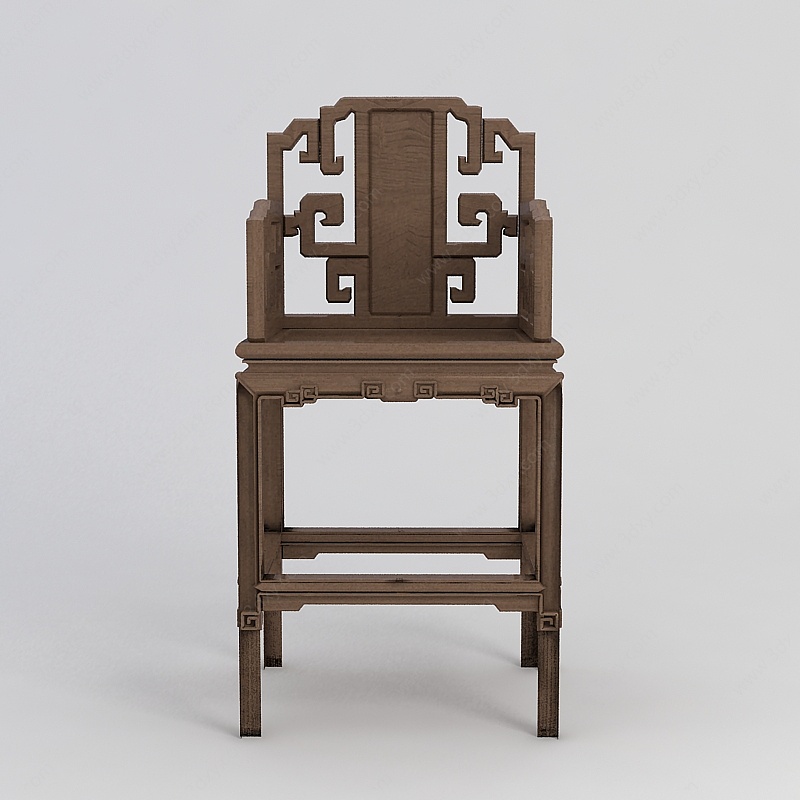 中式红木南宫椅3D模型
