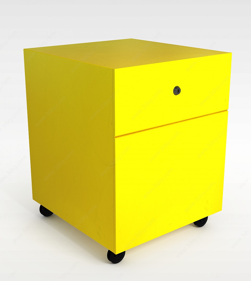 现代黄色儿童柜子3D模型