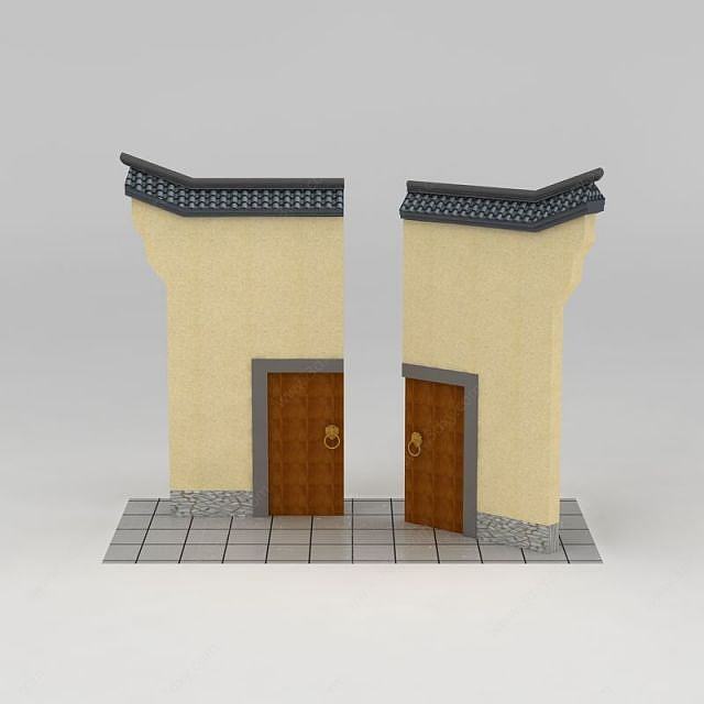 南方园林小品门楼3D模型
