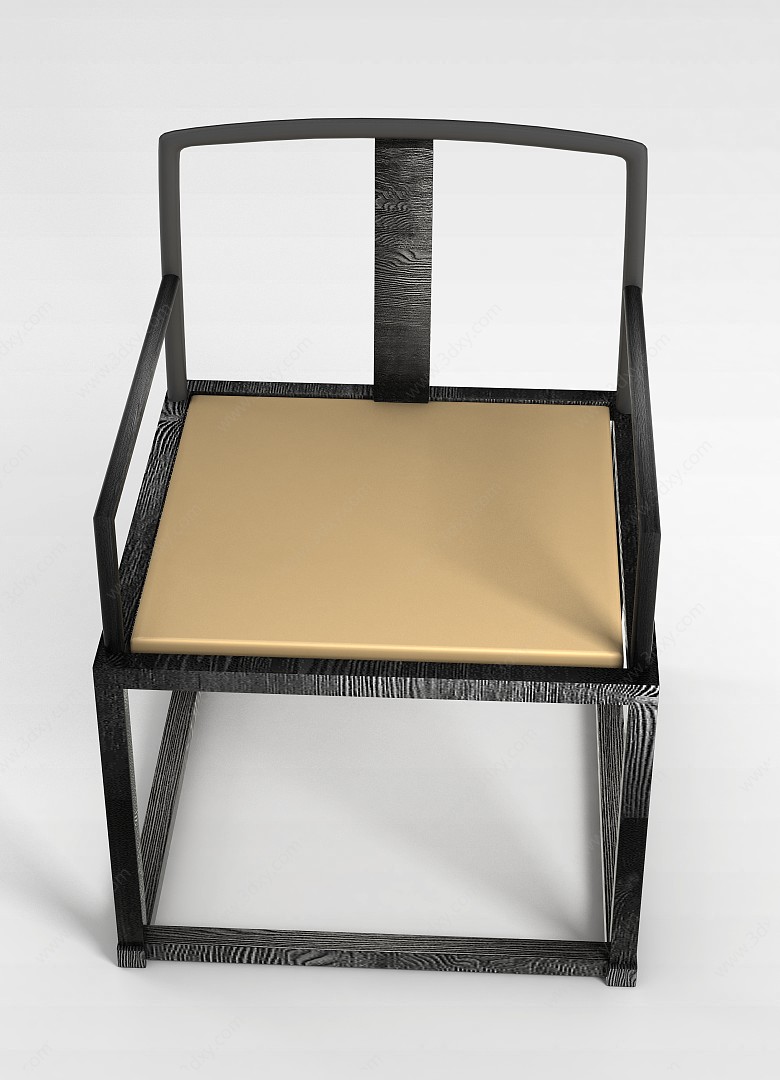 新中式实木禅椅3D模型