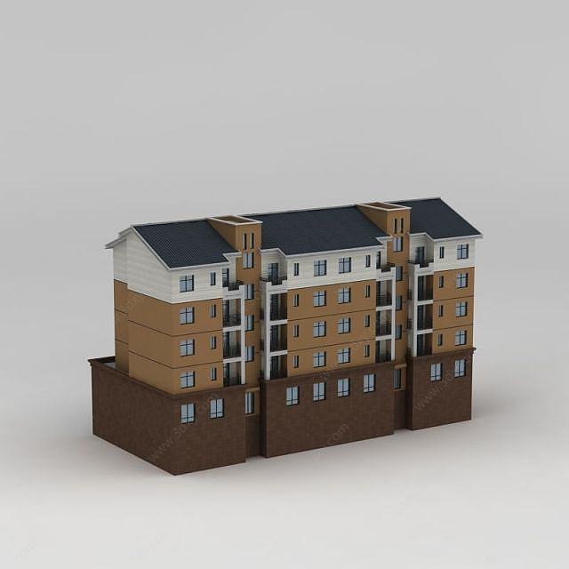 欧式住宅楼，3D模型