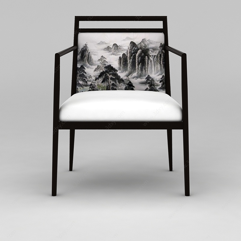 古风实木椅子中式座椅3D模型