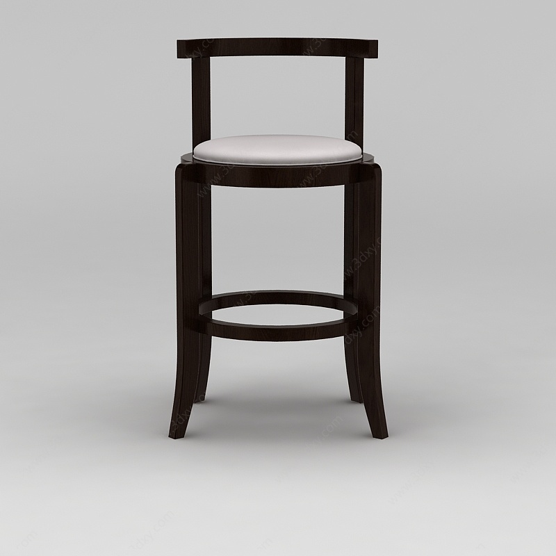中式实木高脚椅3D模型