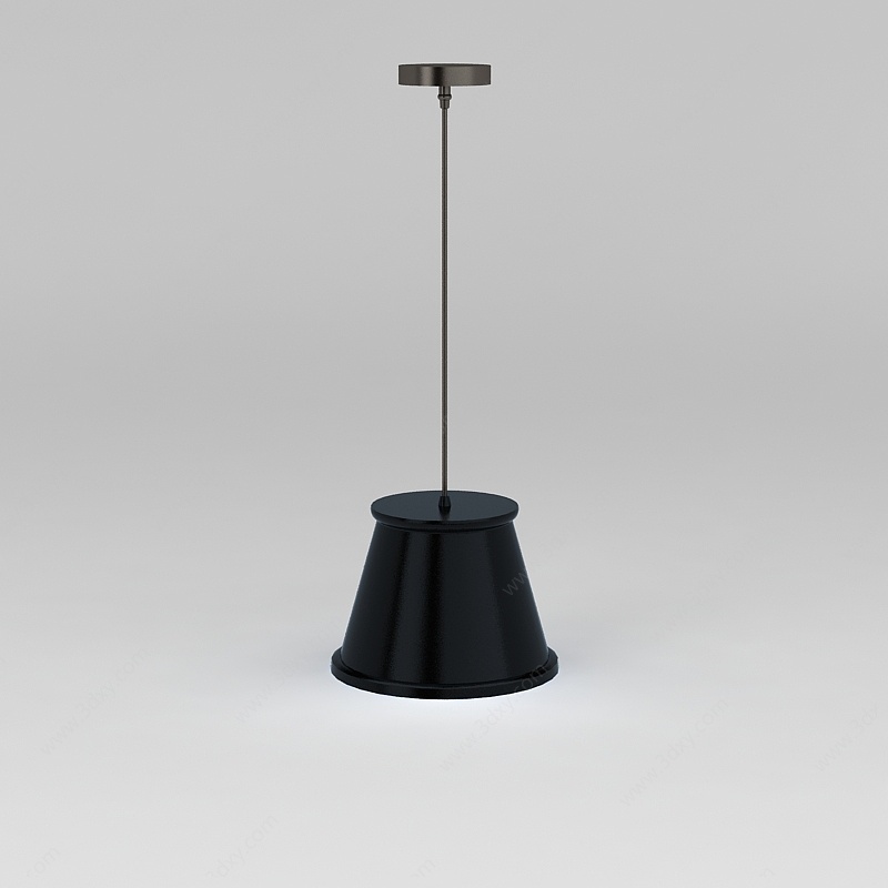时尚黑色金属吊灯3D模型