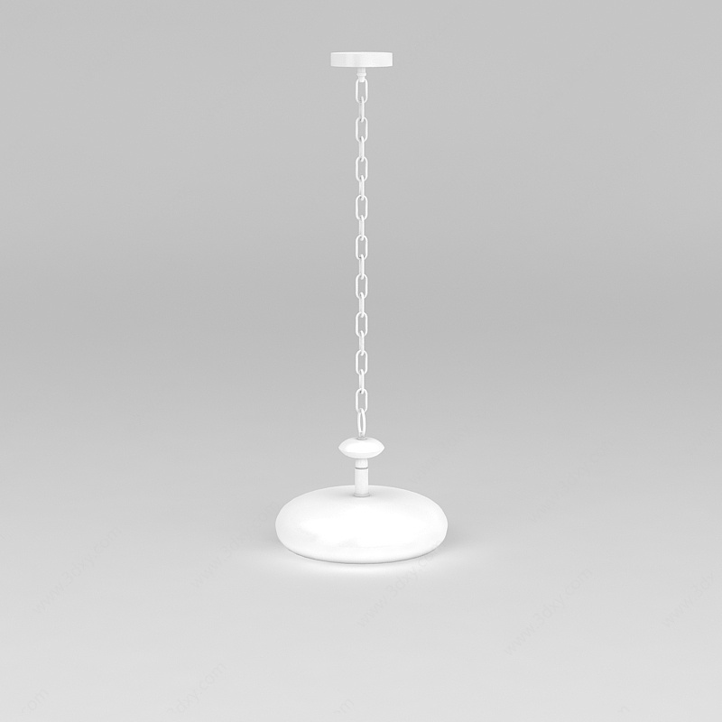 时尚白色球形吊灯3D模型