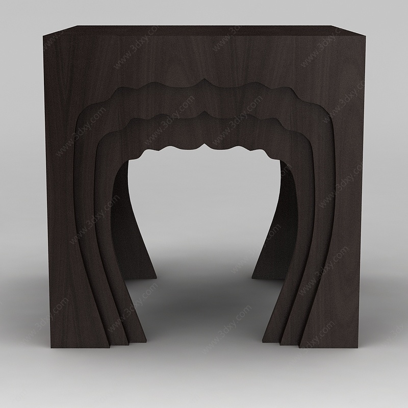 现代时尚实木凳子3D模型