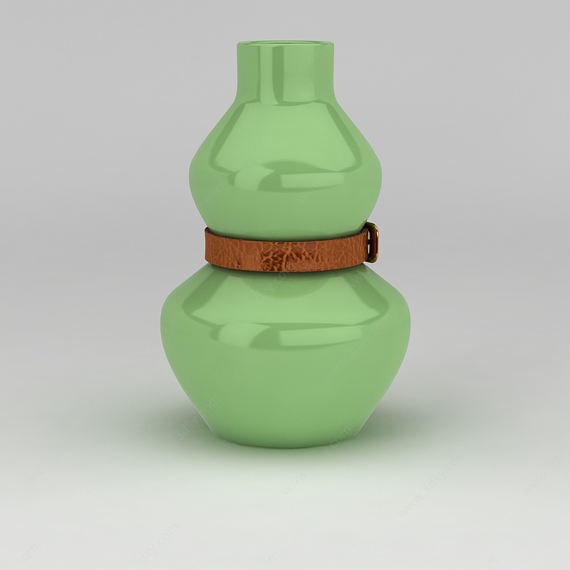 绿色陶瓷花瓶3D模型