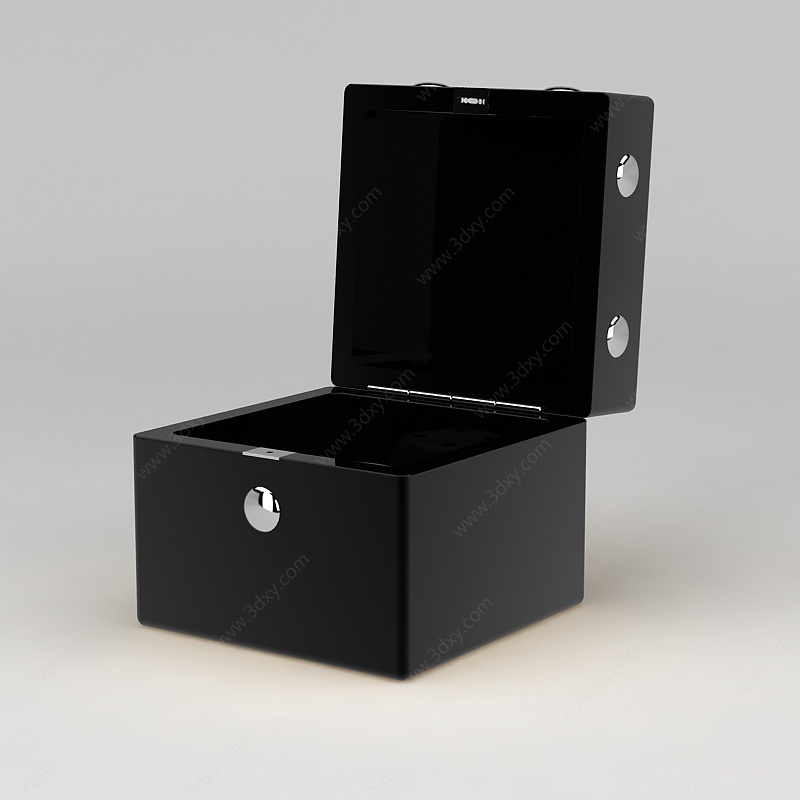 现代黑色实木箱子3D模型