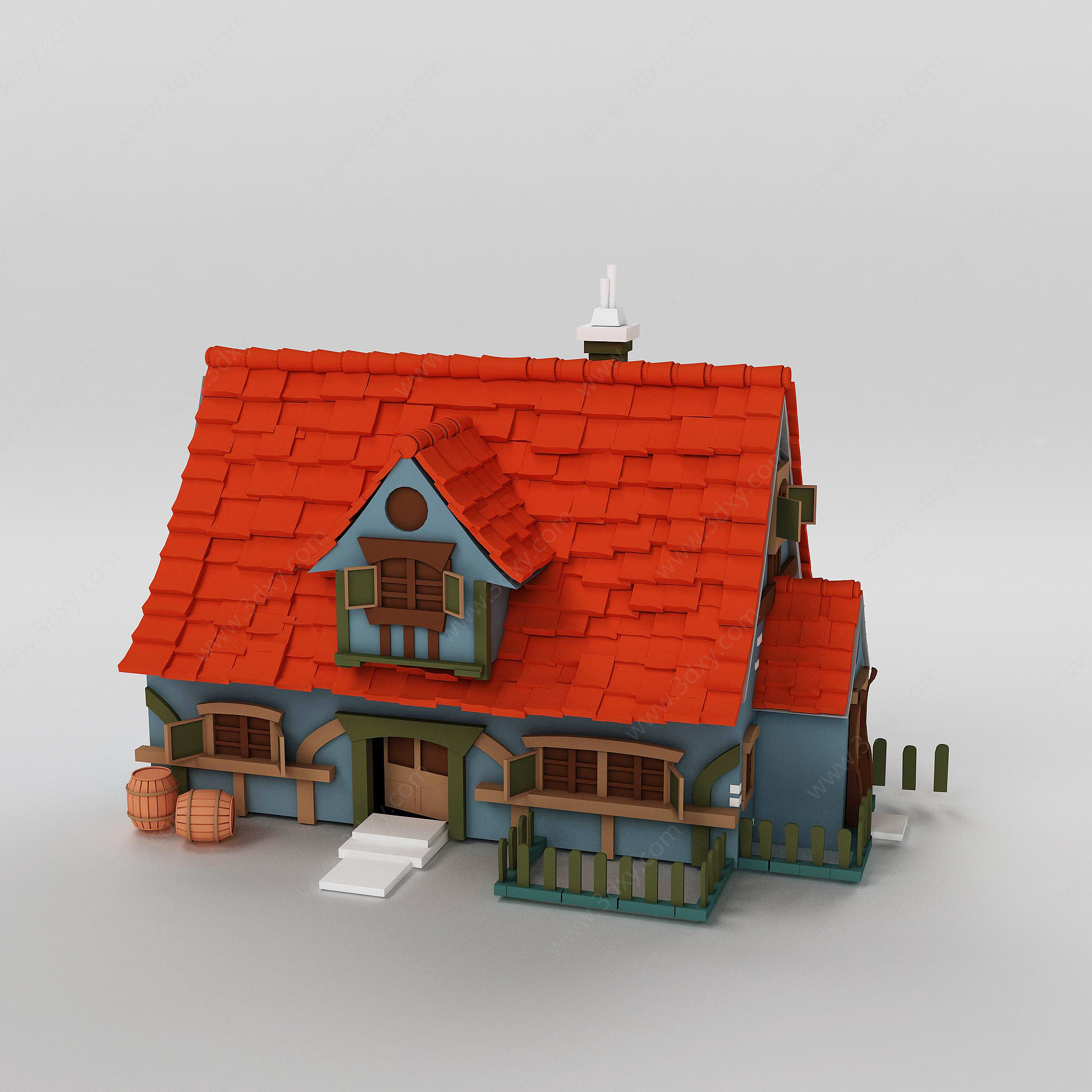 游戏场景Q版小房子3D模型