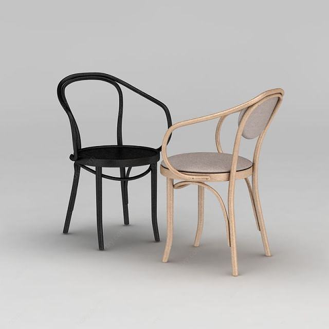 现代曲木椅子3D模型