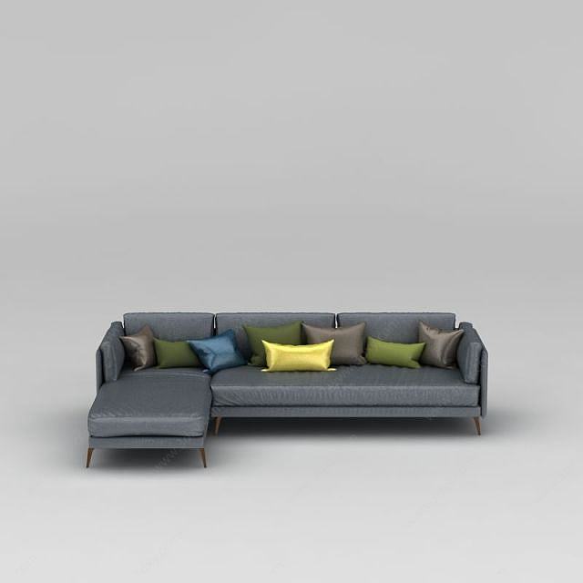 现代转角沙发套装3D模型